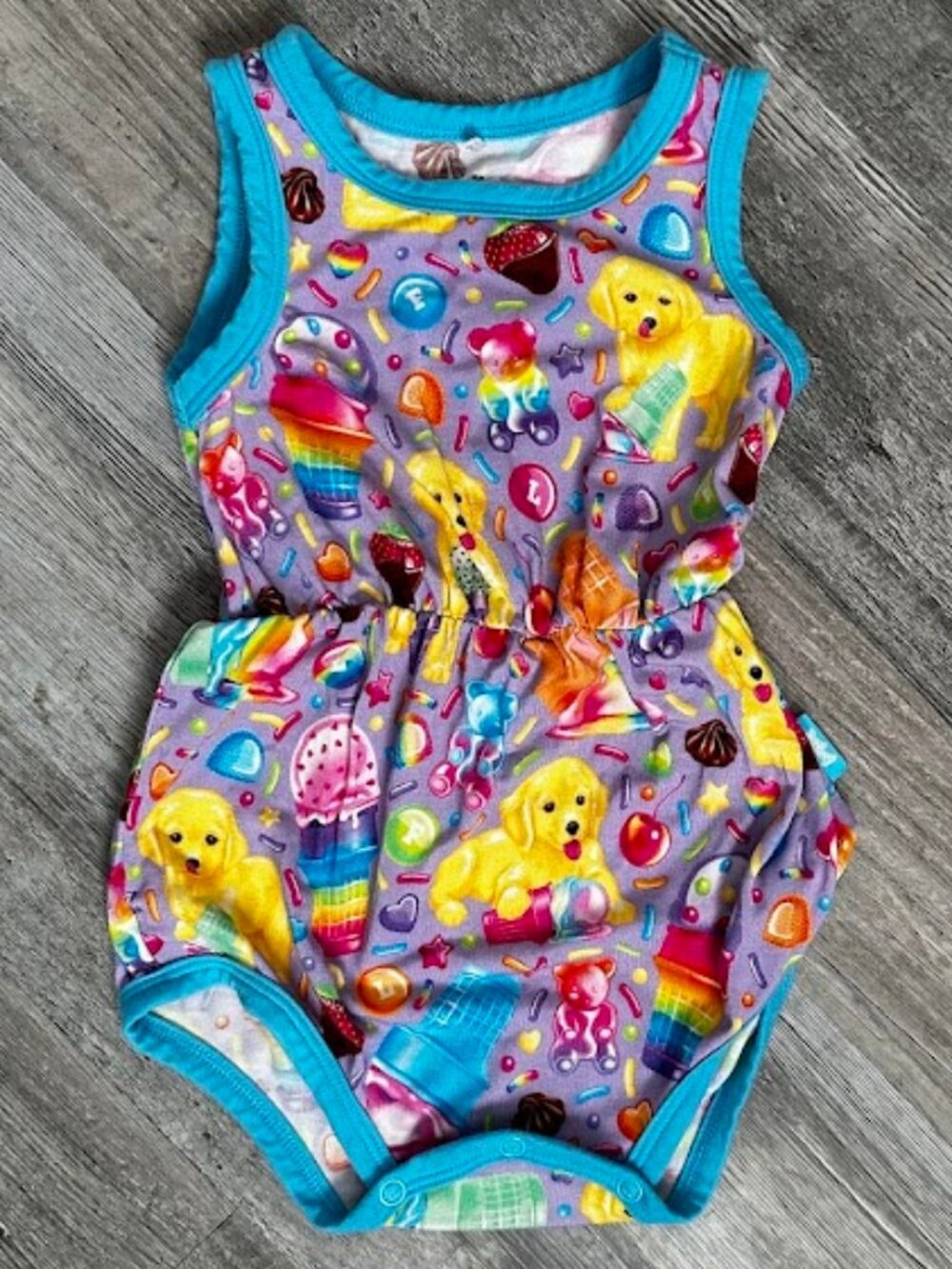 Posh Peanut Lisa Frank Casey & Caymus romper 6/12